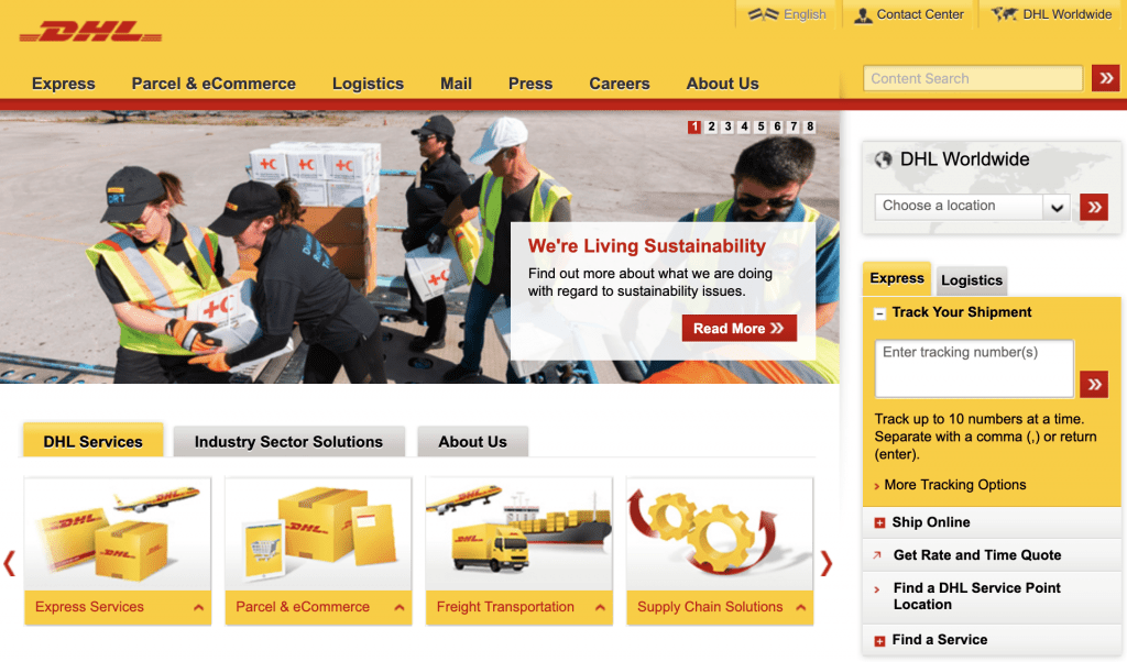DHL, dhl home page